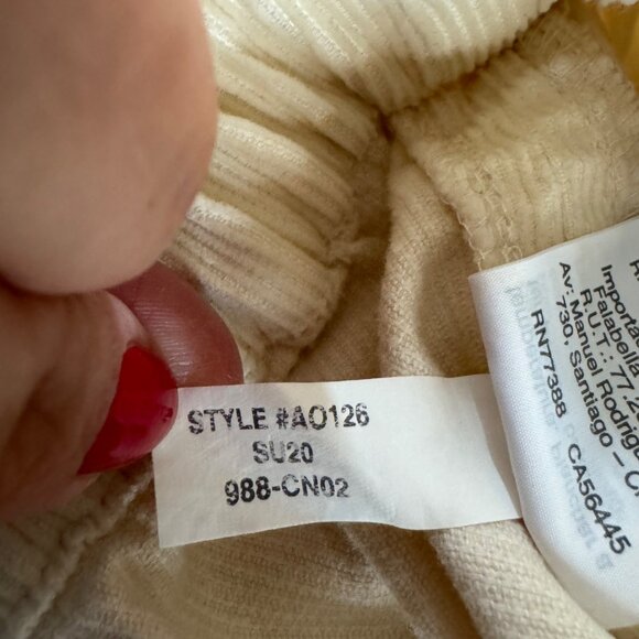 MADEWELL Free & Free Corduroy Elastic Waist Pull On Shorts With Pockets Cream XL - Picture 7 of 11